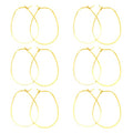 YAKRUNA 12PCS Large Oval Geometric Earring Hooks, 14k Genuine Gold Plated, Hypoallergenic, DIY Dangle Earrings - color: gold earring 4
