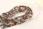 QINJIEJIE 100PCS Dragon Blood Stone Beads 8mm Natural Stone Beads Round Loose Gemstone Bead for Bracelet Beading Crystal Jewelry Making DIY Necklace Earrings 0.32" - color: Dragon Blood Stone, size: 100PCS