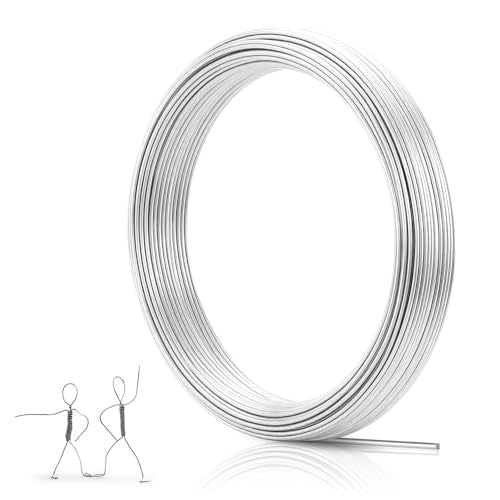 1mm Bendable Aluminum Wire, 164 Feet Metal Craft Wire for Sculpting, DIY Jewelry Making, Doll Making, Modelling and Bonsai Training - size: 50 M x 1 mm