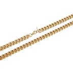 HZMAN Cuban Chain for Men - Stainless Steel Gold & Silver Diamond Cut Hip Hop Link Chains - 3.5mm/5mm/7mm/9mm - 16-30 Inch - color: 3.5mm Gold, size: 20In