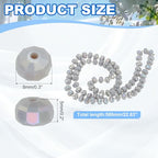 PATIKIL 75 Pcs 8mm OD 5mm Thick Crystal Glass Beads, Rondelle Crystal Beads Faceted Cut Gemstone Strand with Spacer Beads for Craft, Bracelet, Necklace, Gray Porcelain - color: Gray Porcelain
