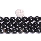 12mm Natural Black Obsidian Beads Round Gemstone Loose Beads for Jewelry Making 15"(31-32pcs/strand) - color: Black Obsidian, size: 12mm