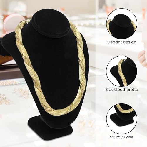 Novel Box Black Velvet Stand Jewelry Necklace Display 5.5x3x7.5 Inches - Freestanding Travel Necklace Holder Stand - Necklace Mannequin Organizer Stands - Necklace Displays Small - color: Black Velvet, size: Small