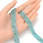 Adabele 15 Inch Natural Blue Amazonite Healing Gemstone 3mm (0.12 Inch) Tiny Small Faceted Round Loose Beads Stone Spacer (125-135pcs) for Craft Jewelry Making GK3-9 - color: Amazonite, size: 3mm (0.12") - 15 inch/1 strand
