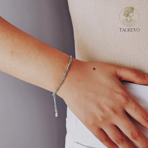Natural Crystal Cut Bead Bracelet, 925 Silver Faceted Gemstone Jewelry for Women, Handmade Chakra Design Gift for Birthday Christmas Daily Wear - color: Green Prehnite