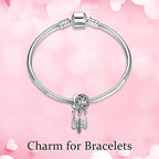 S925 Bead Dangle Charms for Bracelets Necklaces, Compatible with Pandora - style: Dreamcathcer Charm Silver