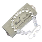 AD Beads Natural 10mm Gemstone Bracelets Healing Power Crystal Macrame Adjustable 7-9 Inch - color: Clear Crystal