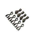 Fashewelry 200pcs Brass Pendant Pinch Bails Red Copper 8x5mm Inner Diameter Dangle Charm Clasp Clip for Top Drilled Bead Necklace Earring Jewelry Making Pin:0.9MM - color: Antique Bronze