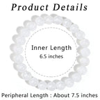 MAIBAOTA Healing Crystal Bracelet for Women Men, 8/4 mm Natural Stone Beaded Bracelets, Jewelry Birthday Gifts, Round Gemstones Stretch Bracelets - color: White-Clear Quartz, size: 8 Mm