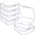 Jetec 6 Pieces Mini Plastic Clear Beads Storage Containers Box for Collecting Small Items, Beads, Jewelry, Business Cards, Game Pieces, Crafts (2.9 x 2.9 x 1 Inch) - size: 2.9 x 2.9 x 1 Inch