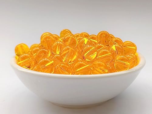 Glass Beads 6mm 140pcs Round Smooth Loose Beads for Bracelet Necklace Jewelry Making Craft DIY（6mm, 50603 Yellow） - color: Yellow, size: 6mm
