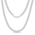OCHCOH 925 Sterling Silver Clasp 3mm3.5mm4mm5mm7mm Cuban Link Chain Necklace for Men Diamond Cut Silver Chain Necklace for Women 16 18 20 22 24 26 28 30 Inch - size: 28 Inch, style: 7mm