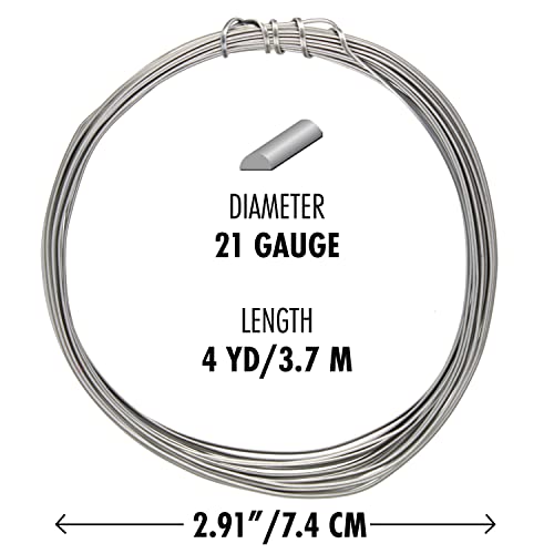 The Beadsmith Half-Round Craft Wire – Soft Temper Jewelry Wire, Titanium Color, 21 Gauge, 4 Yards - color: Titanium, size: 21 Gauge