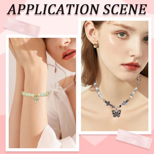 SUNNYCLUE 280Pcs 7 Styles Crosses Beads Crucifix Beads Small Acrylic Easter Pink White Rosary Sunday Loose Spacer Plastic Cross Beads for Bracelets Beading Necklaces Keychains Making Supplies Women - style: Cross 2