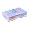 3 Pack Fixed 32 Grids Clear Plastic Storage Box, Transparent Organizer Container Case for Bead, Button, Jewelry, Diamond, Craft Supplies, Small Parts, Sewing Kit, DIY Accessories