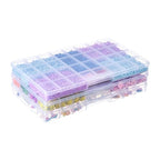 3 Pack Fixed 32 Grids Clear Plastic Storage Box, Transparent Organizer Container Case for Bead, Button, Jewelry, Diamond, Craft Supplies, Small Parts, Sewing Kit, DIY Accessories