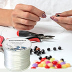 Flat Elastic Line 0.8 mm Elastic Bracelet Rope Bead Rope for String Jewelry Production and Bracelet Production (100 m) - size: 1 pack