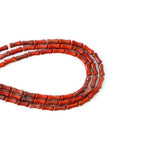 5x12mm Natural Red Stone Bamboo Shape Gem Healing Energy Loose Spacer Beads for DIY Necklace Bracelet Earring - color: Red Stone