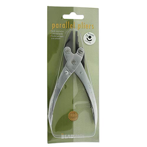 The Beadsmith 3-Step Round and Concave Nose Parallel Plier, Loops 3, 4, 5mm, 5.5 inches (140mm), Steel Tool for Jewelry Making, with Spring - style: 3-Step Round/Concave - 140mm