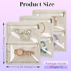 Travel Jewelry Organizer Case,Small Jewelry Bags for Traveling, Jewelry Binder with 24 Pcs Clear Zipper Velvet Pouches (Inner Pages,Beige,3 PCS) - color: Inner Pages,Beige,3 PCS