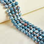 100pcs 6mm Blue Rain Flower Beads Natural Gemstone Beads Round Loose Beads for Crafting and Jewelry Making - color: Blue Rain Flower, size: 6mm