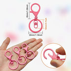 30Pcs Lobster Claw Clasps Keychain for Jewelry Making,Metal Lobster Clasp Swivel Trigger Clips with Swivel Clasps Hook Clips Flat Split Keychain Ring for DIY Craft Jewelry Making(Rose Red) - color: Rose Red