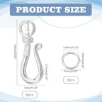 PH PandaHall 6 Sets 925 Sterling Silver Hook Clasps S Hook Ring Jewelry Clasps Ring Clasps Connectors for Necklace Bracelet Pendant Purse Making Keychain Handmade Crafts Sterling Silver Jewelry