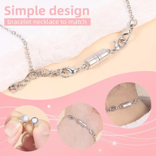 Magnetic Necklace Clasps, 925 Silver Jewelry Closures, Chain Extender Connectors, 8 Pack (8pcs Golden Silvery B) - color: 8pcs golden silvery B