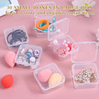 31-Slot Clear Plastic Bead Organizer Box with Hinged Lids - Portable Craft Storage Container for Jewelry Making, DIY Crafts, Nail Art & Small Parts