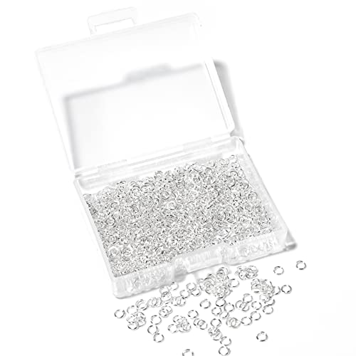 1000 Pcs 3mm Open Jump Rings Silver Plated Jump Rings for Jewelry Making Iron Made Single Ring Bulk for DIY Craft Earring Necklace Bracelet Pendant Choker Jewelry Making Findings - color: Silver, size: 3mm