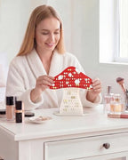 NiHome Mushroom Earring Holder Organizer, Acrylic Earring Stand with 152 Holes for Stud Earrings, Cute Tabletop Jewelry Display & Storage for Girls, Women, Gift