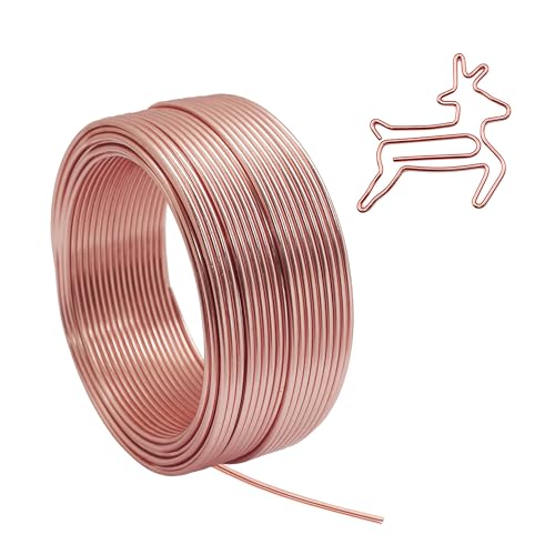 12 Gauge Aluminum Craft Wire, 2mm×30Yards Bendable Metal Craft Wire for Bonsai Plant Stand, Doll Skeletons, Wire Sculpture, Jewelry Making and Home Decorations (Copper) - color: Copper
