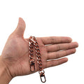HAHIYO Purse Chain Strap 7.9 Inches Rose Gold for Shoulder Cross Body Sling Handbag Clutch Replacement - Comfortable Flat 0.4" Wide 2.4mm Extra Thick Metal 1 Pack - size: Rose Gold 7.9 inches