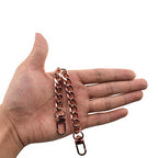 HAHIYO Purse Chain Strap 7.9 Inches Rose Gold for Shoulder Cross Body Sling Handbag Clutch Replacement - Comfortable Flat 0.4" Wide 2.4mm Extra Thick Metal 1 Pack - size: Rose Gold 7.9 inches
