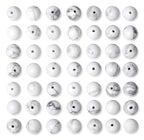 QINJIEJIE 100PCS Howlite Beads 8mm Natural Beads Round Loose Gemstone Bead for Bracelet Beading Crystal Jewelry Making DIY Necklace Earrings 0.32" - color: Howlite, size: 100PCS