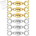 MKCYD Double Magnetic Necklace Clasps and Closures, Necklace Extenders for Women, 14K Gold and Silver Magnetic Jewelry Clasps for Bracelets - color: 6Pcs | Gold & Silver