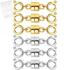 MKCYD Double Magnetic Necklace Clasps and Closures, Necklace Extenders for Women, 14K Gold and Silver Magnetic Jewelry Clasps for Bracelets - color: 6Pcs | Gold & Silver