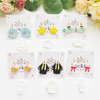 Graduation Polymer Clay Cutters & Stamps Set - 19pcs 0-9 Numbers, GARD/2026 Seals, Owl, Cap, Gown, Balloon for DIY Earring Jewelry, Soft Clay Crafts & Class Party Supplies - color: 2M color
