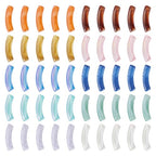 100 pcs Acrylic Tube Beads for Bracelets Curved Chunky Bamboo Tube Beads Two Tone Bangle Acrylic Bead for Jewelry Making Earring Crafts - color: Mixed Color-4
