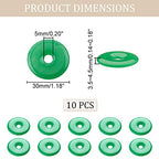 NBEADS 10 Pcs Natural Donut Gemstone Charms, 30mm Flat Round Malaysia Jade Donut Stone Beads Pendants Large Hole Disc Natural Stone Pendant for Jewelry Making, Hole: 5mm - color: 10 Pcs Natural Malaysia Jade