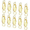 10Pcs Lobster Claw Clasp with Jump Ring, 18K Gold Jewelry Clasps for Necklace, Bracelets(Gold) - color: gold, size: 10