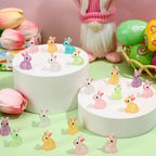 Augshy 64 Pcs Easter Rabbit Charms, Resin Bunnies Charms Luminous Rabbit Beads Easter Pendant Bulk Glow in The Dark Ornament for DIY Bracelet Necklace Earrings Jewelry Making Accessories Decorations - style: Easter Rabbit Style
