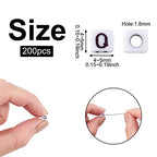 KISSITTY 240pcs Opaque Acrylic Letter Q Cube Beads Bulk White Plastic Initial Alphabet Square Loose Spacer Beads for Bracelet Necklace DIY Name Jewelry Making Supplies Hole: 1.8mm - color: Letter Q#White and Black