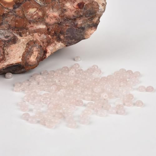 160pcs 4x2mm Natural Pink Rose Quartz Stone Disk Rondelle Spacer Semi Precious Gemstone Loose Beads for Jewelry Making 15 Inch - color: Pink Rose Quartz