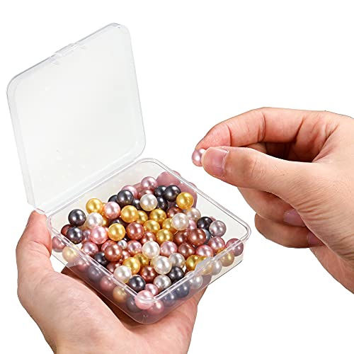 Jetec 6 Pieces Mini Plastic Clear Beads Storage Containers Box for Collecting Small Items, Beads, Jewelry, Business Cards, Game Pieces, Crafts (3.3 x 3.3 x 1.1 Inch) - size: 3.3 x 3.3 x 1.1 Inch