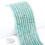 Natural Amazonite Heishi Spacer Beads Loose Semi Precious Flat Round Gemstone Disc Shape Stone for Beading Jewelry Making 4x2mm 15.5" - color: Amazonite