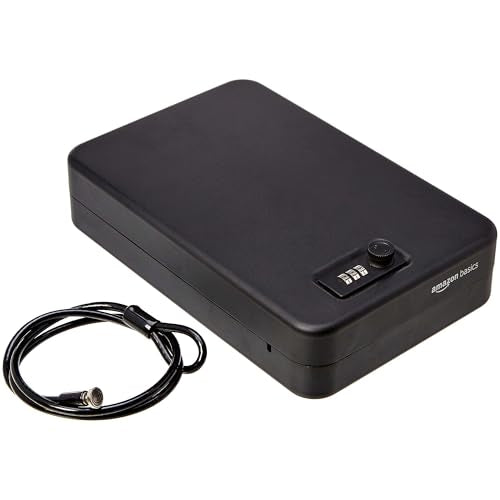 Amazon Basics Portable Security Case Lock Box Safe with Combination Lock for Documents, Valuables and Personal Items, XXL, Black - size: Xxl