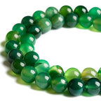100pcs 10mm Green Stripe Agate Beads Natural Gemstone Beads Round Loose Beads for Jewelry Making - color: Green Stripe Agate, size: 10mm