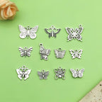 Sailanzi 112pcs Alloy Ancient Silver Butterfly Insect Series Pendant Jewelry Making DIY Keychain Earrings Pendant Various Design Charms for Jewelry Making Bracelets Necklace (SN86) - color: SN86