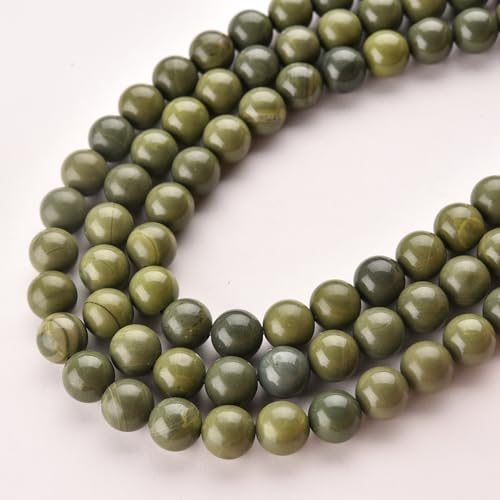 6mm Green Tea Stone Beads Natural Crystal Gemstone Round Loose Beads for DIY Jewelry Making 15"/Strand - color: Green Tea Stone, size: 6mm